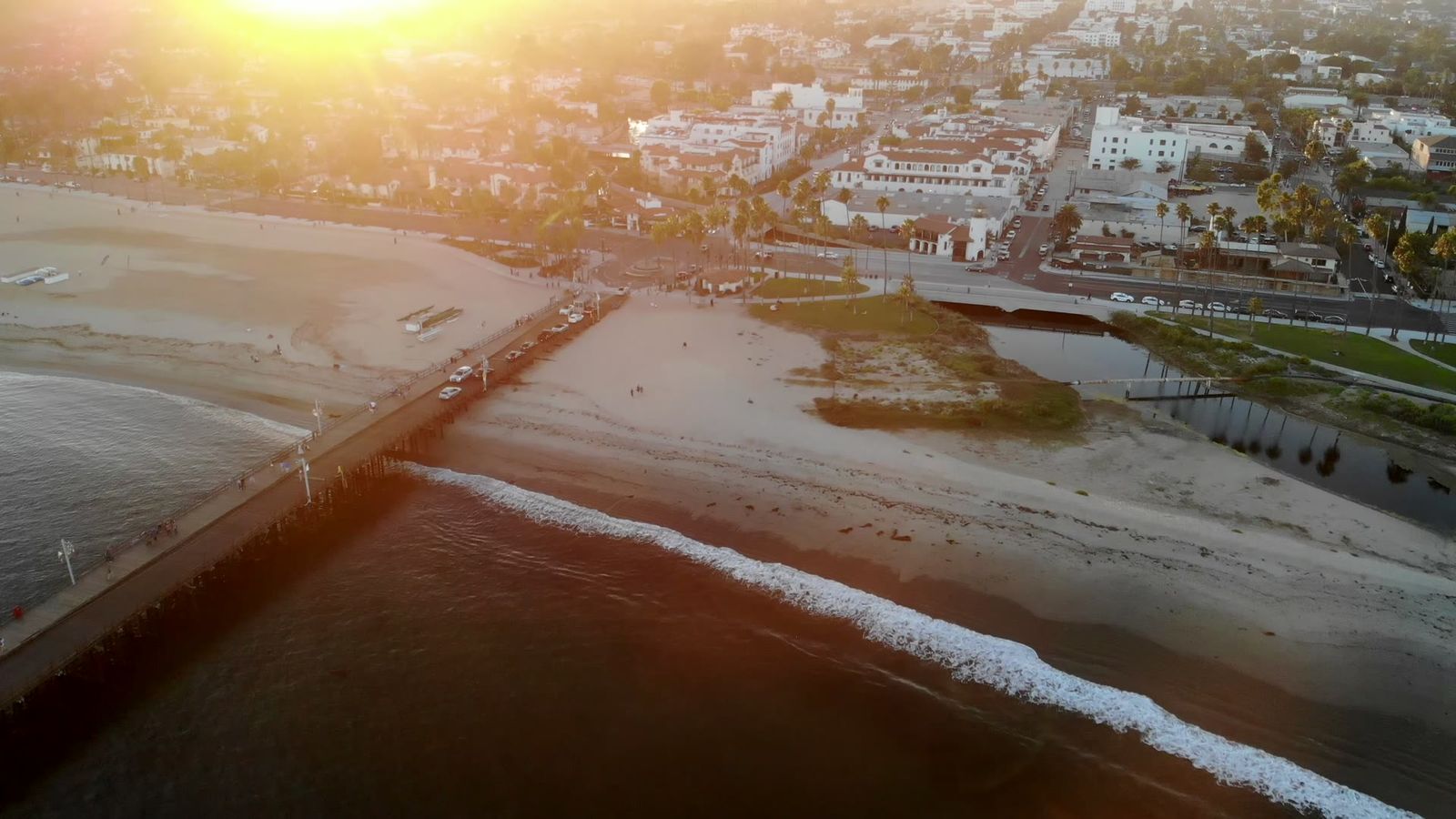 Santa Barbara coastline at golden hour