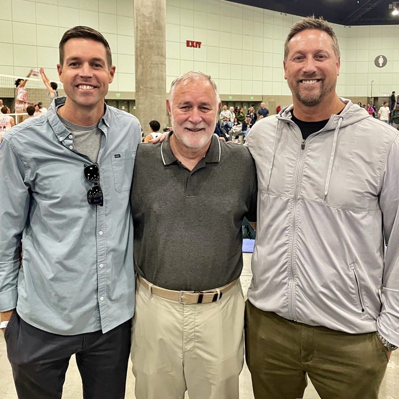 Todd Shea with friends at a volleyball tournament