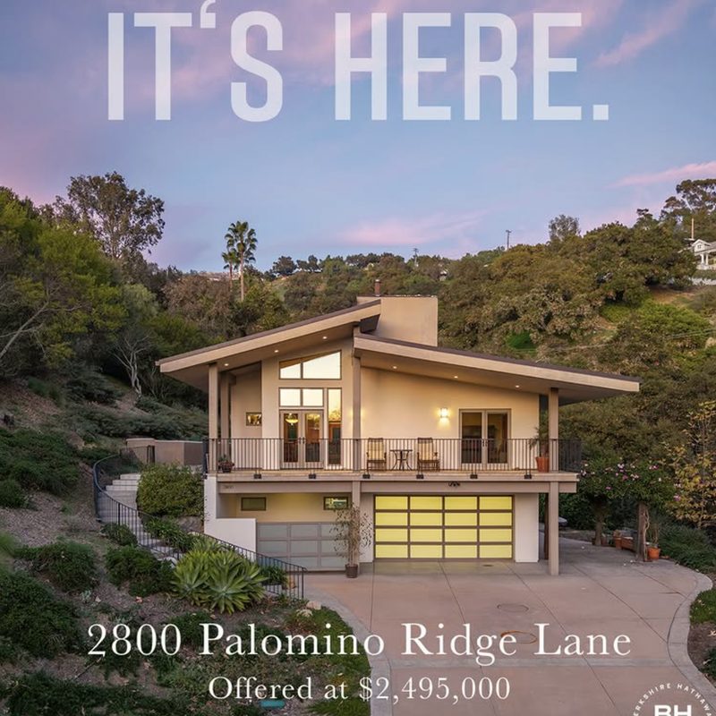 Just listed — 2800 Palomino Ridge Lane, Santa Barbara, offered at $2,495,000