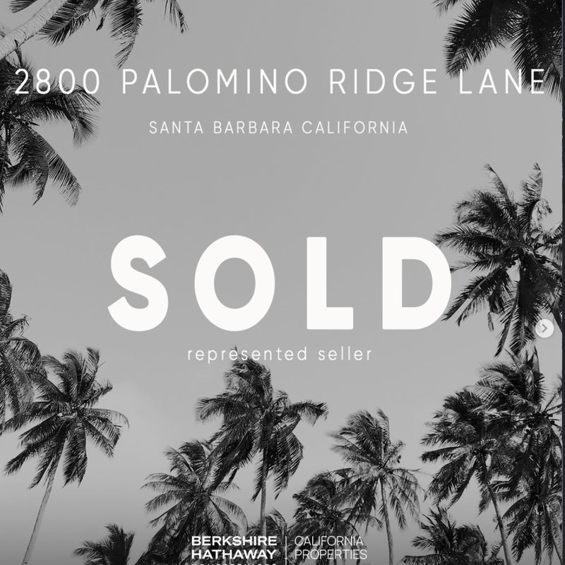 Sold — 2800 Palomino Ridge Lane, Santa Barbara