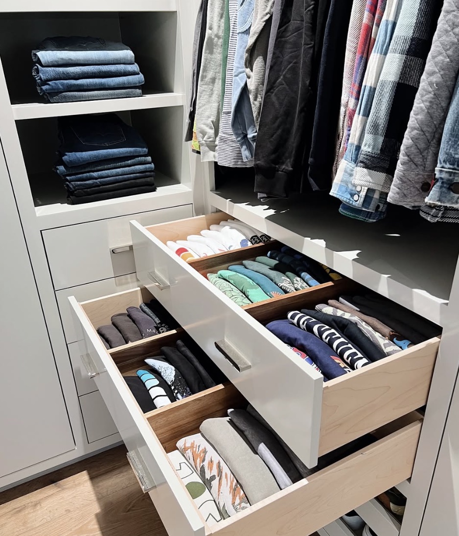 Organized closet drawers, courtesy of Neat Method Santa Barbara
